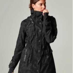 Black stylish anorak rain jacket